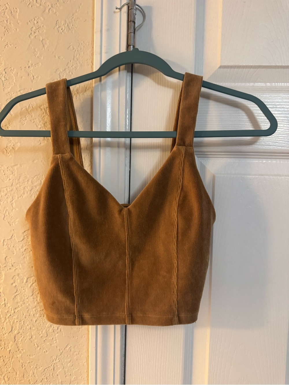 Aerie Offline Corduroy Crop Tank Top in Brown
